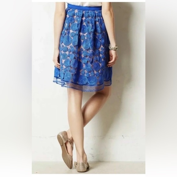 Anthropologie‎ Eva Franco Blue Albastru Skirt sz 4P - Picture 4 of 8